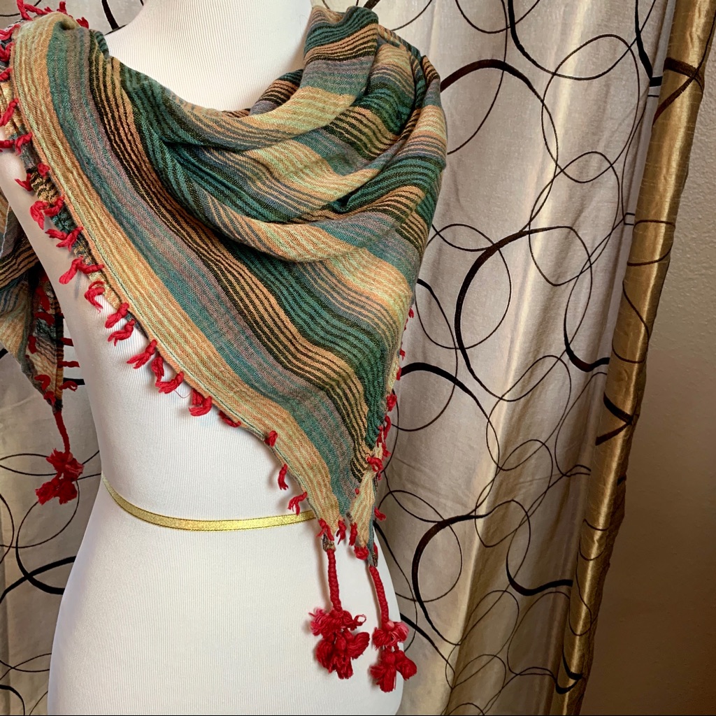 Ruby Tasseled Scarf